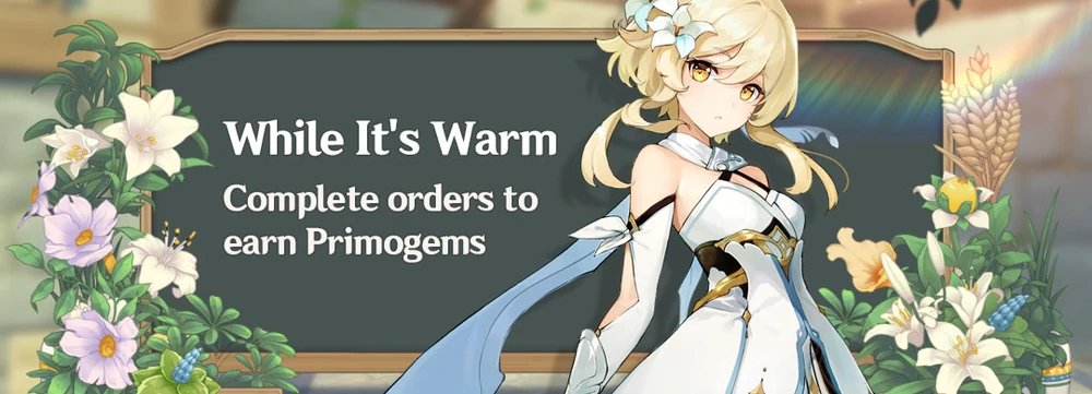 „While It’s Warm” – Szerezz Primogemeket megrendelések teljesítésével!