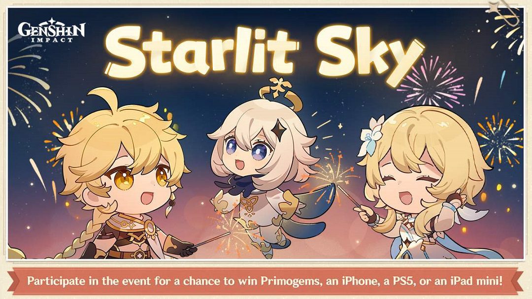 Starlit Sky – A Genshin Impact Tűzijáték Kártya Gyűjtő és Cserélő webes eseménye