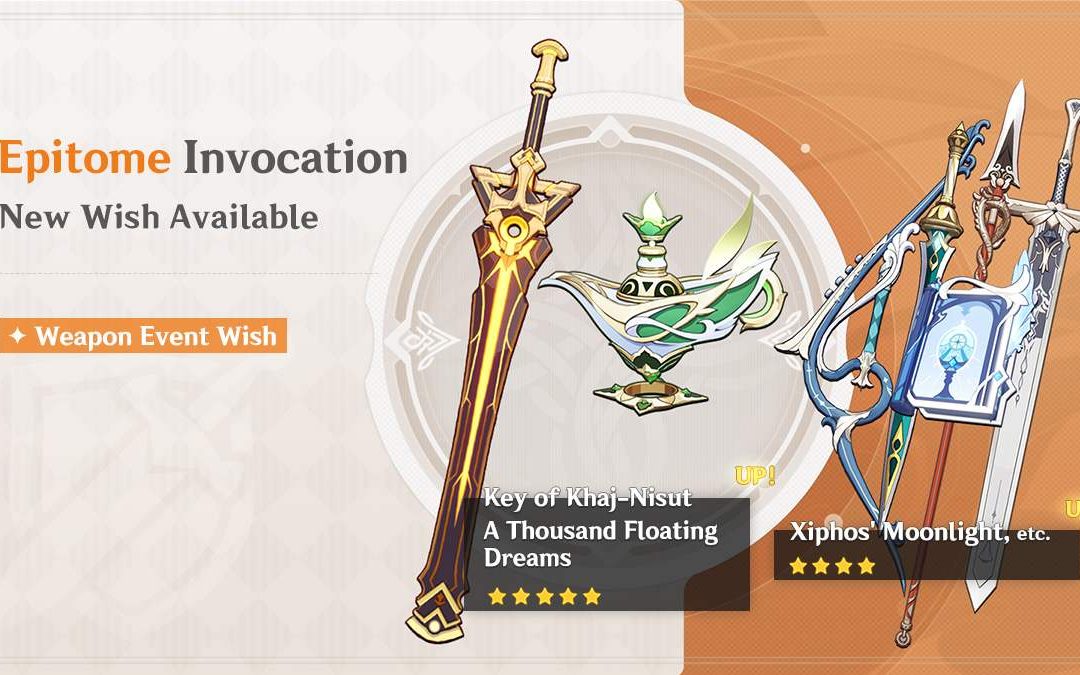 Megérkezett az új “Epitome Invocation” – – A Thousand Floating Dreams (Catalyst) és Key of Khaj-Nisut (Sword) fegyver banner információ!