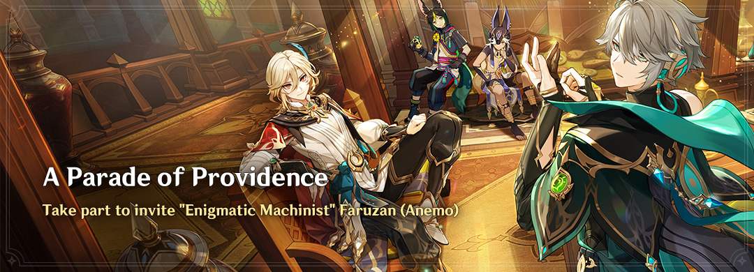 „A Parade of Providence” Esemény: Vegyél részt, hogy megszerezd „Enigmatic Machinist” Faruzan (Anemo) karaktert