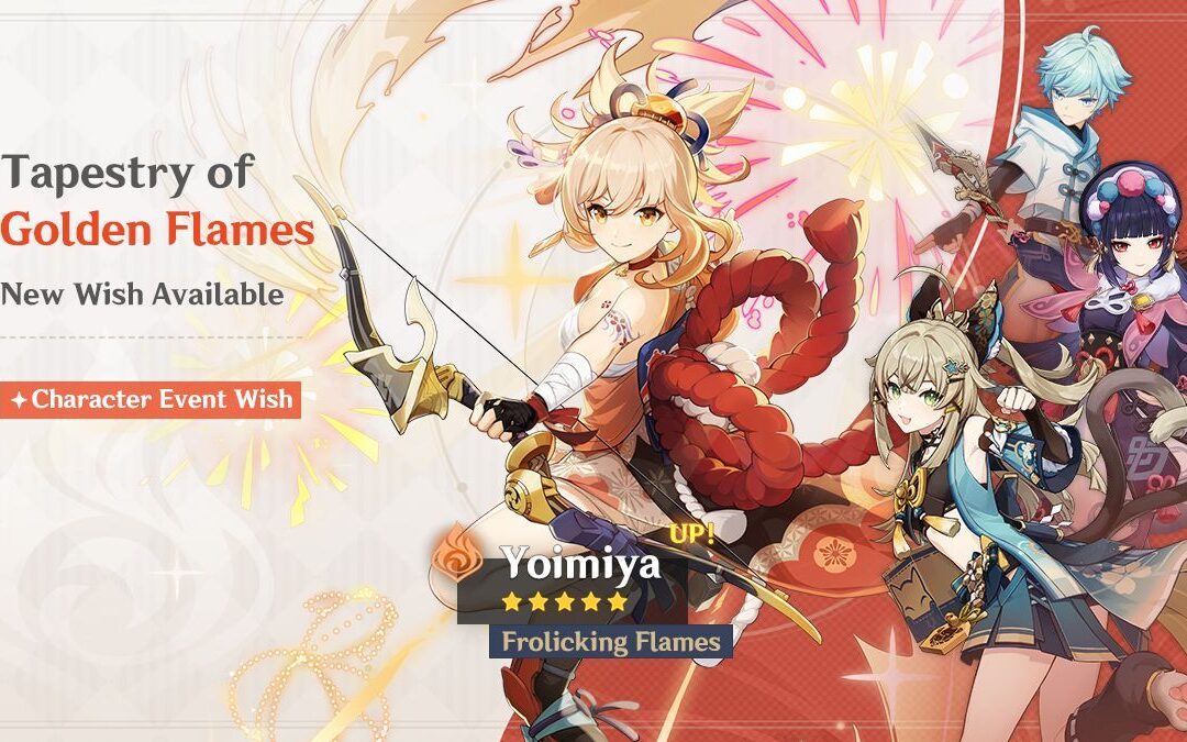 Megérkezett az új „Tapestry of Golden Flames” – „Frolicking Flames” Yoimiya (Pyro) banner információ!