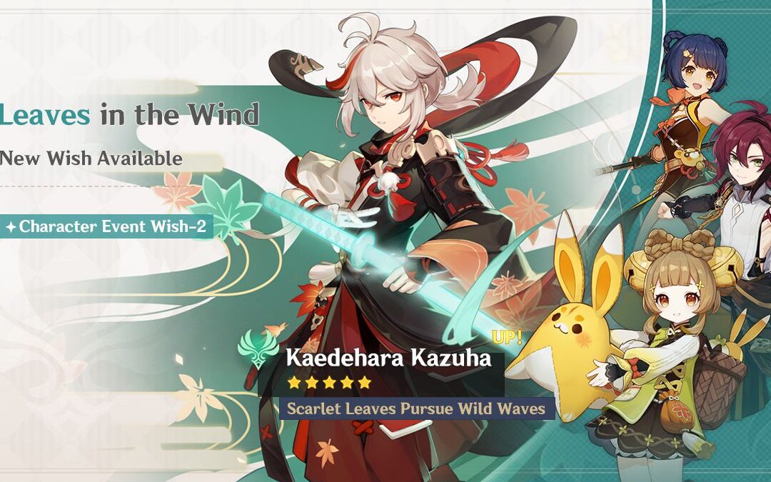 Megérkezett a „Leaves in the Wind”-„Scarlet Leaves Pursue Wild Waves” Kaedehara Kazuha (Anemo) banner információ!