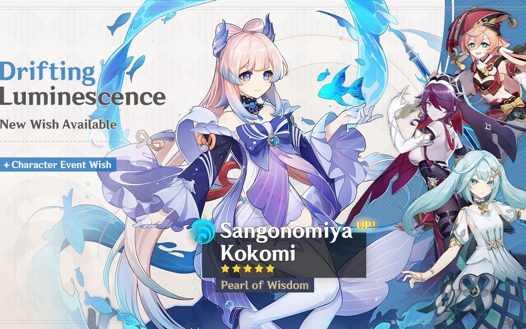 Megérkezett az új „Drifting Luminescence” – „Pearl of Wisdom” Sangonomiya Kokomi (Hydro) banner információ!