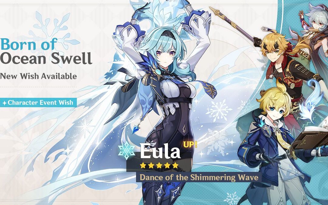 Megérkezett az új „Born of Ocean Swell” – „Dance of the Shimmering Wave” Eula (Cryo) Banner információ!