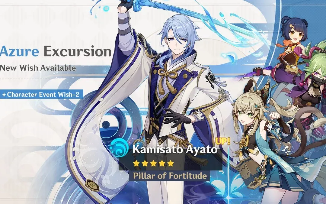 Megérkezett az új „Azure Excursion” – „Pillar of Fortitude” Kamisato Ayato (Hydro) banner információ!