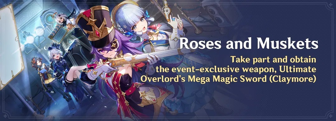 „Roses and Muskets” esemény: Vegyél részt, hogy megszerezd az esemény-exkluzív Ultimate Overlord’s Mega Magic Sword (Claymore) fegyvert