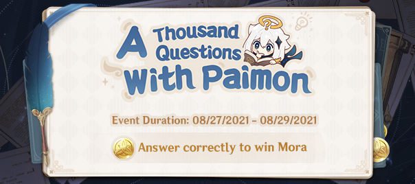 „A Thousand Question With Paimon” Kvíz Esemény Kezdetét Vette