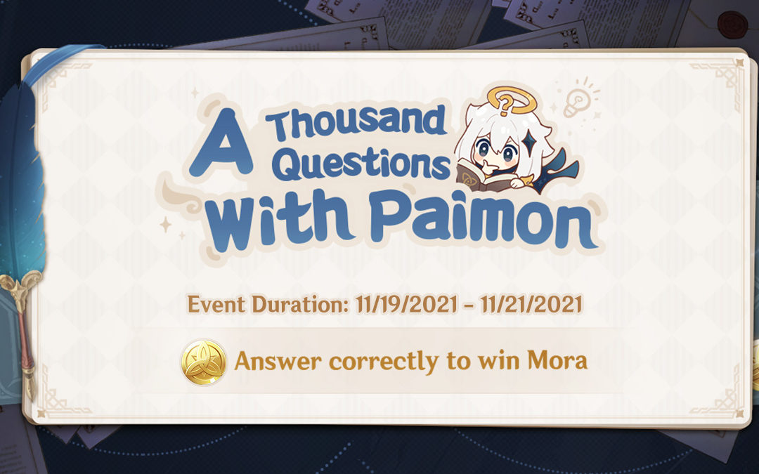„A Thousand Questions With Paimon” Kvíz Esemény Kezdetét Vette