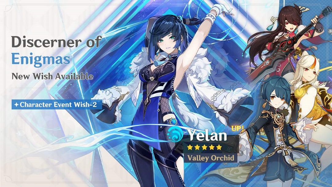 Megérkezett az új „Discerner of Enigmas” – „Valley Orchid” Yelan (Hydro) banner információ!